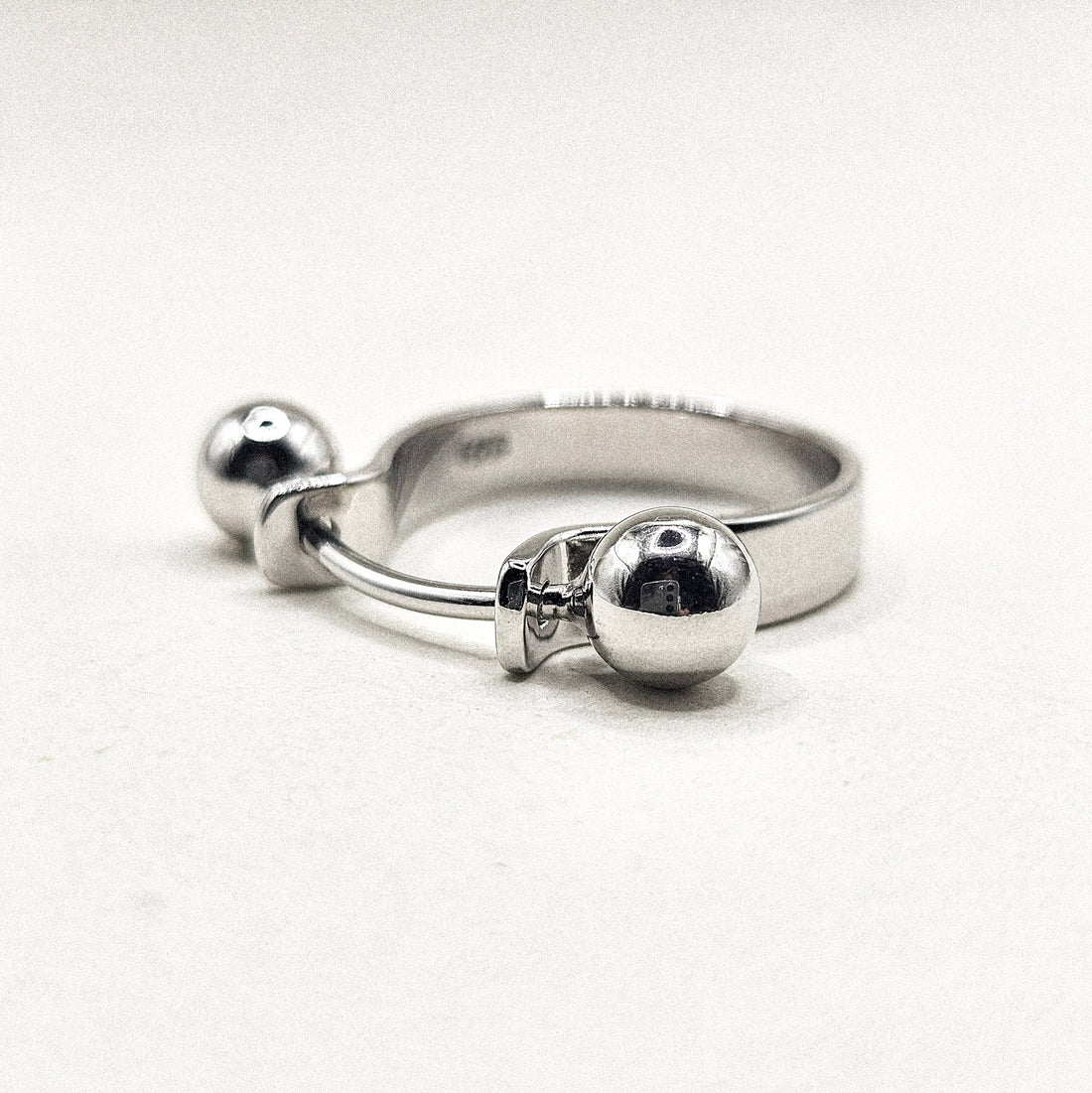 Open Double Ball Silver Ring