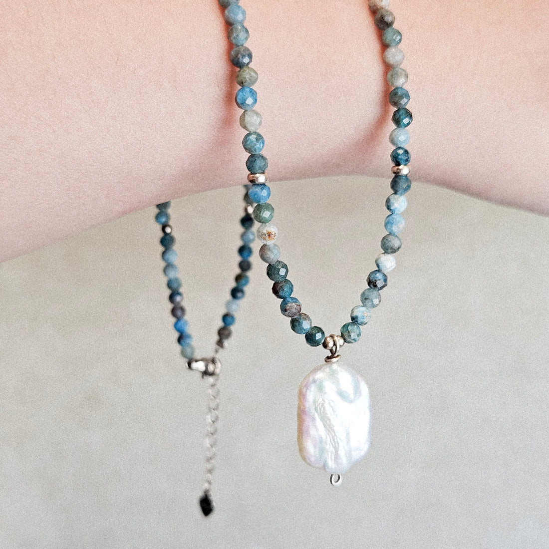 Drop Pearl Multi Amazonite Nẹcklace