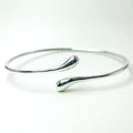 Drop Twist Open Silver Bangle