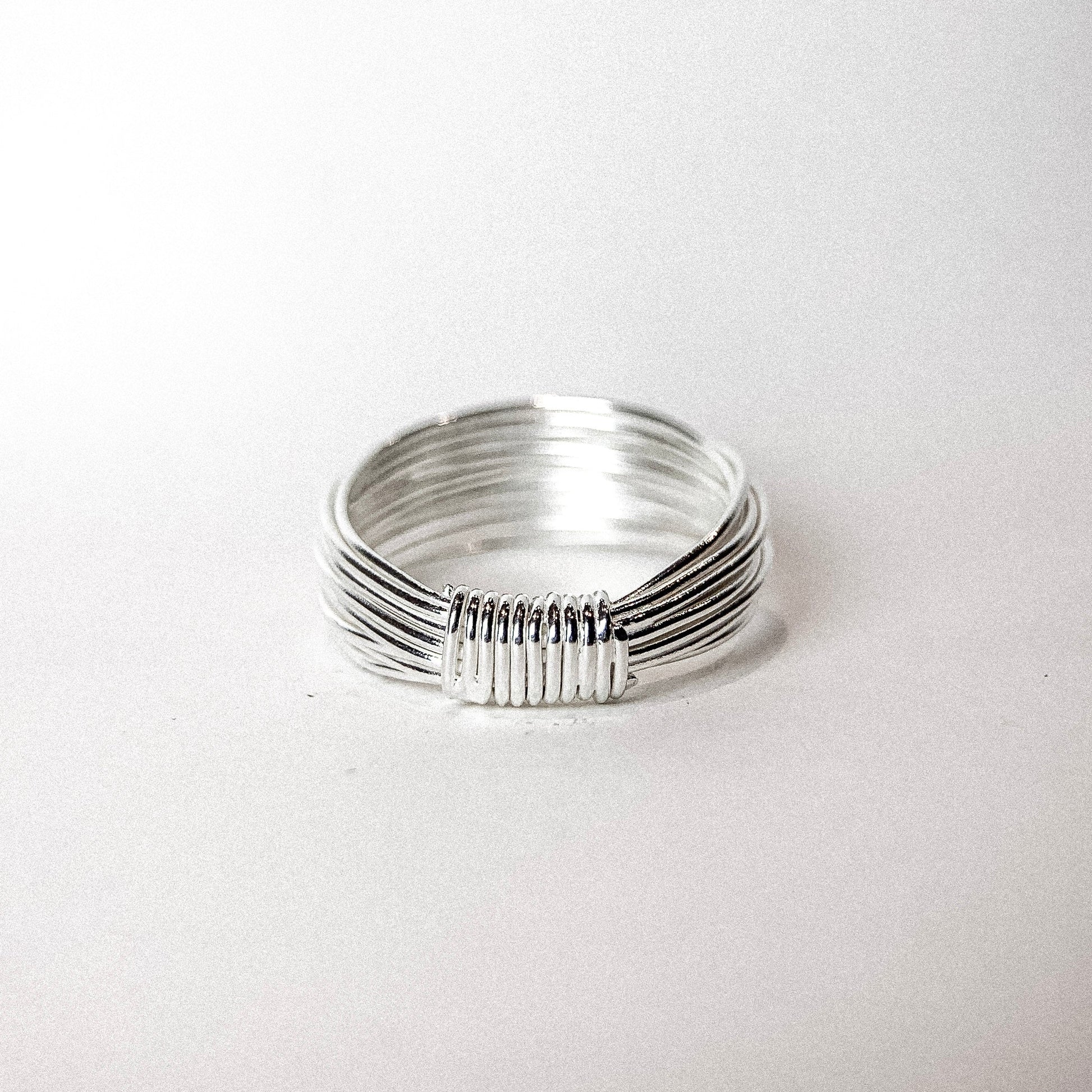Multi Wire Silver Ring — detail view