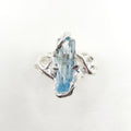 Aquamarine Bar Silver Ring