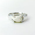 Opal Four Claw Silver Ring