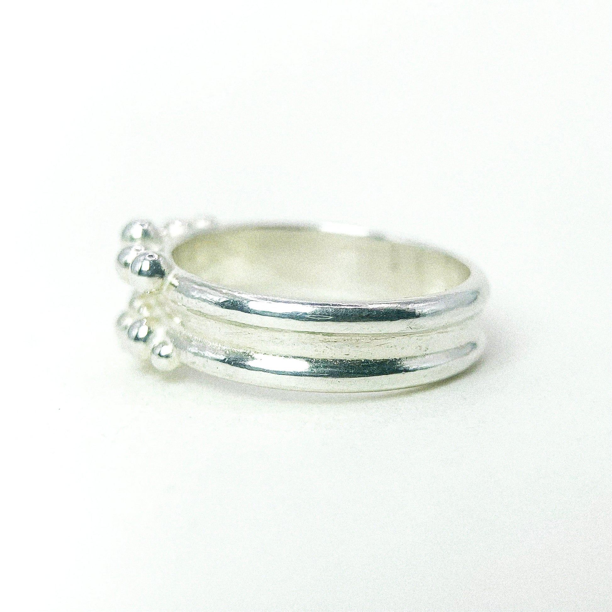Double Bubble Silver Ring — detail view