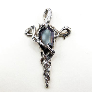Smoky Quartz Cross Silver Pendant