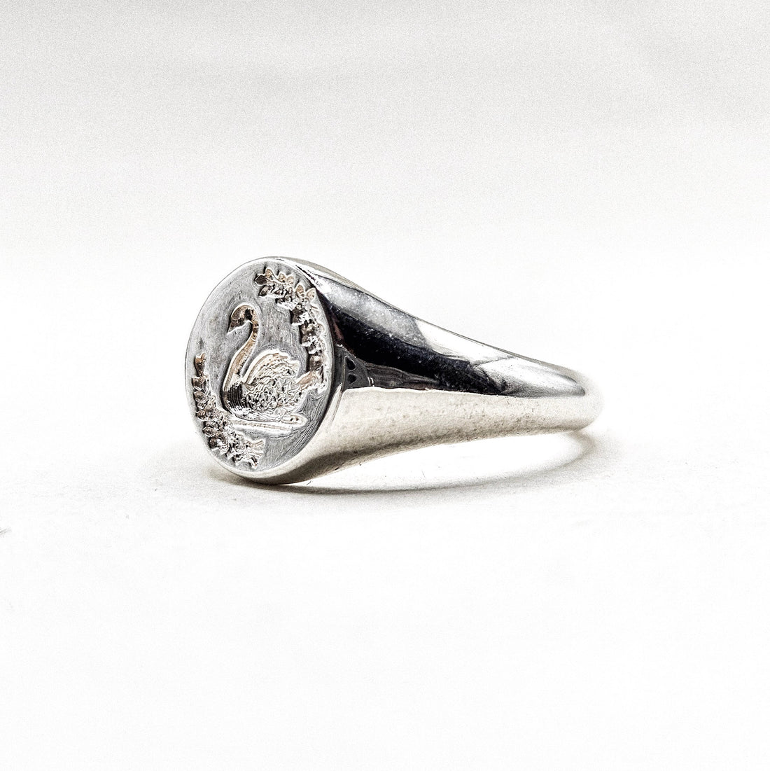 Engraved Animal Signet Silver Ring
