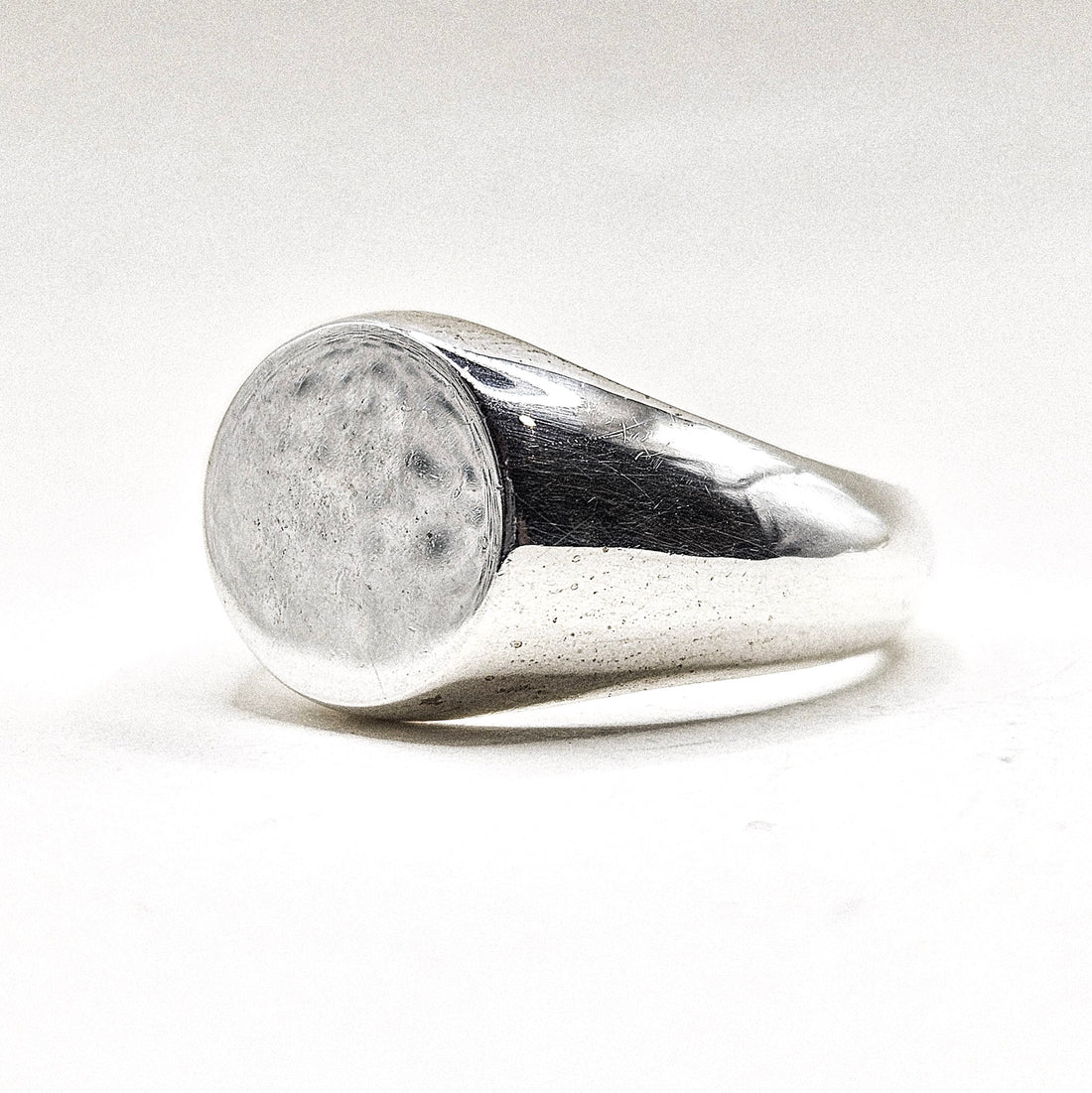 Round Signet Silver Ring