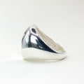 Oval Dip Signet Silver Ring — detail view