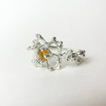 Citrine Flower Silver Ring — detail view