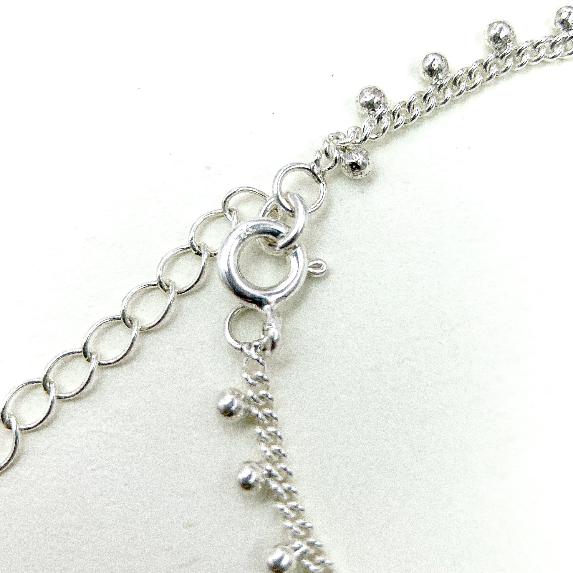 Thick Chain Multi Ball Silver Bracelets — detail view