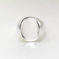 Oval Dip Signet Silver Ring
