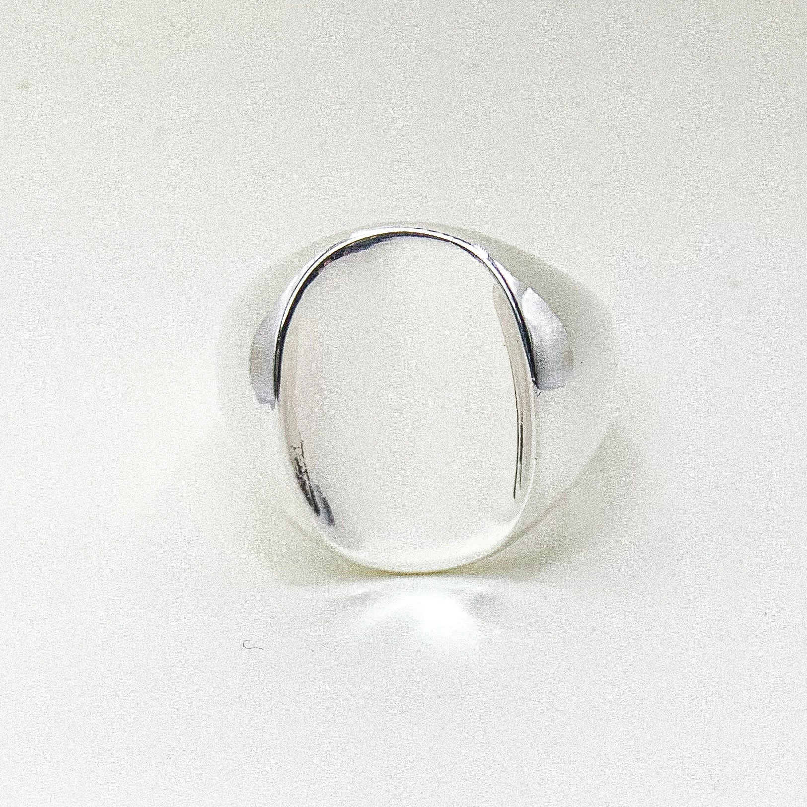 Oval Dip Signet Silver Ring