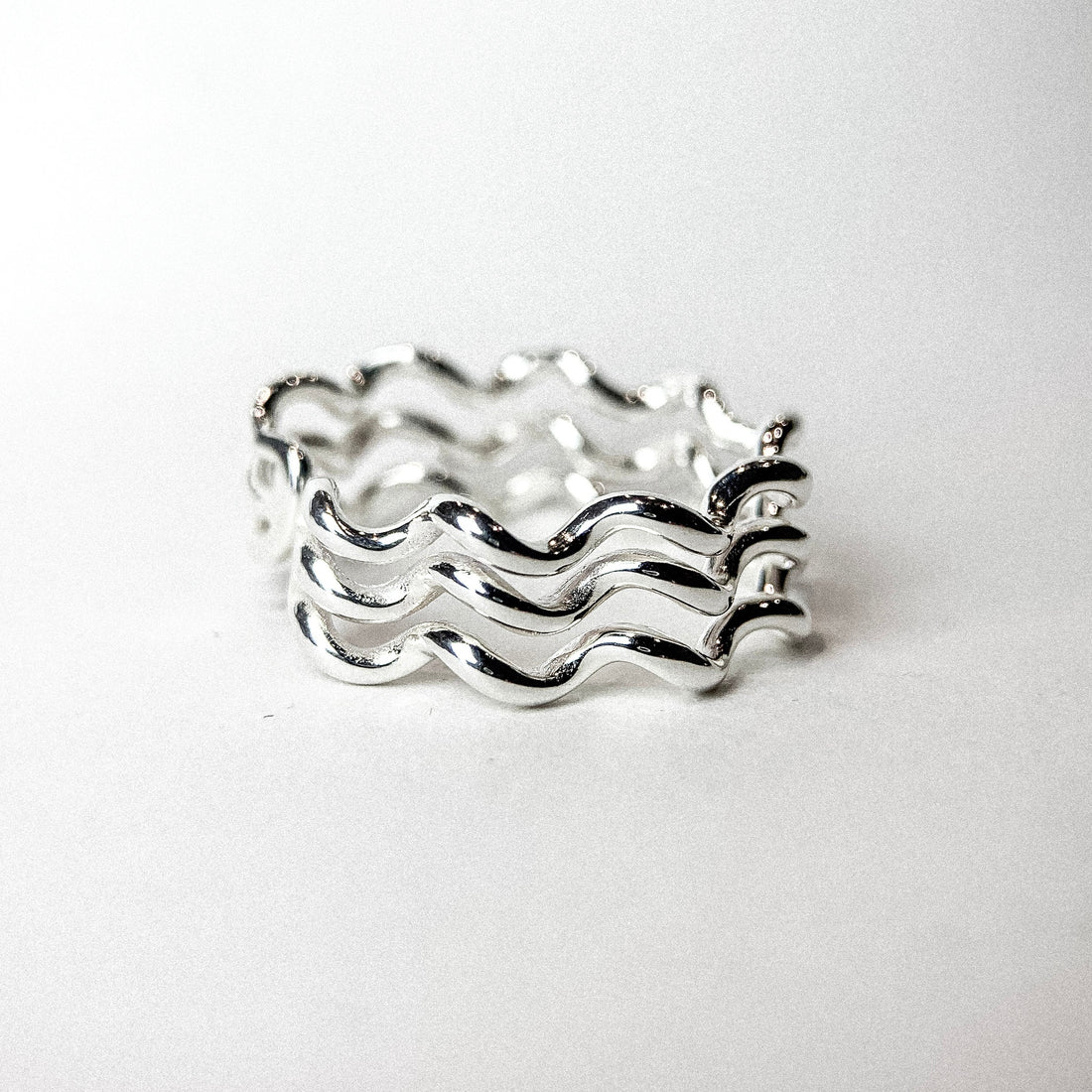 Noodle Triple Line Silver Ring