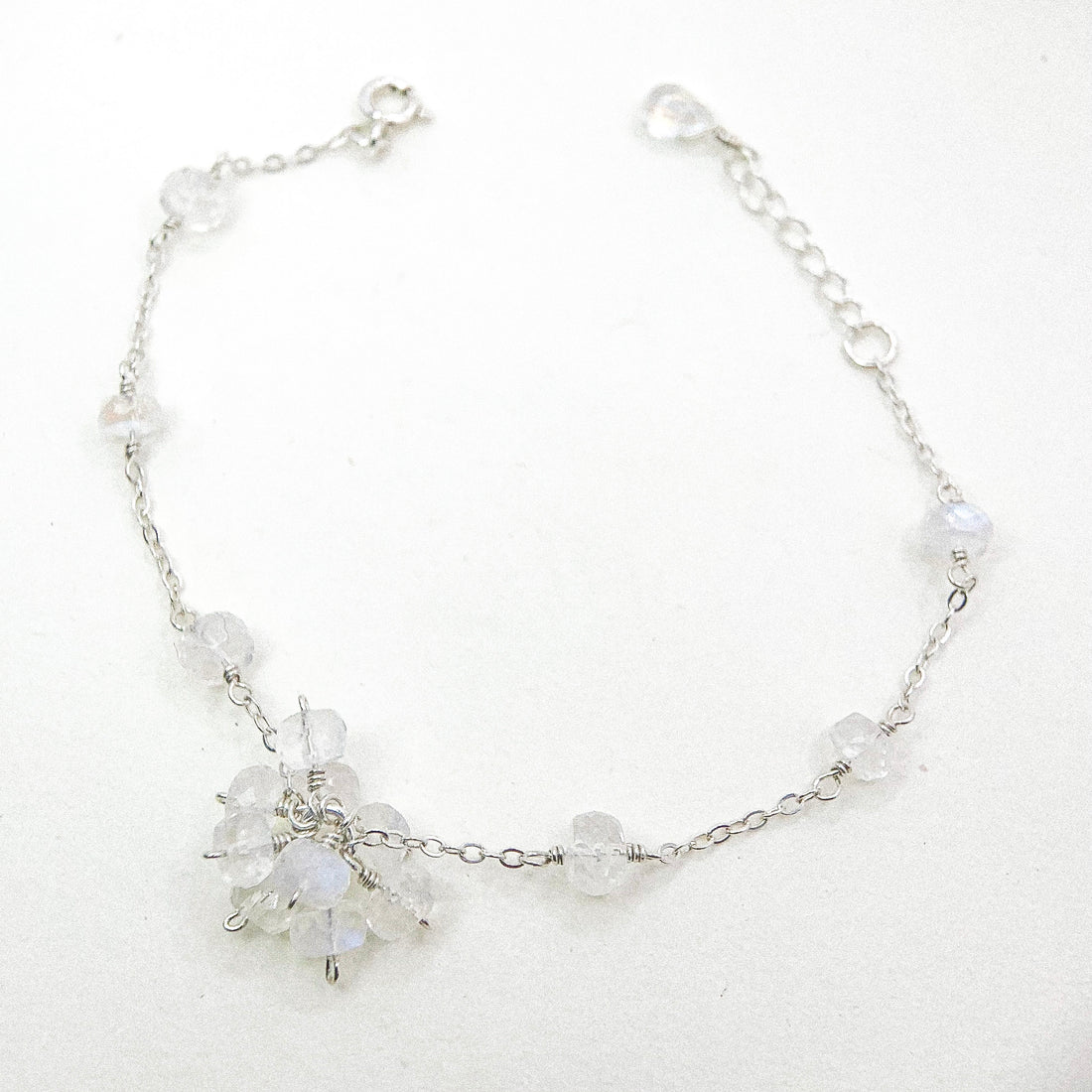 Moonstone Bloom Silver Bracelet