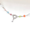 Drop Circle Multi Gem Silver Necklace