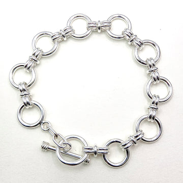 Multi Circle Link Silver Bracelet