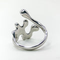 Open Liquid Silver Ring — detail view