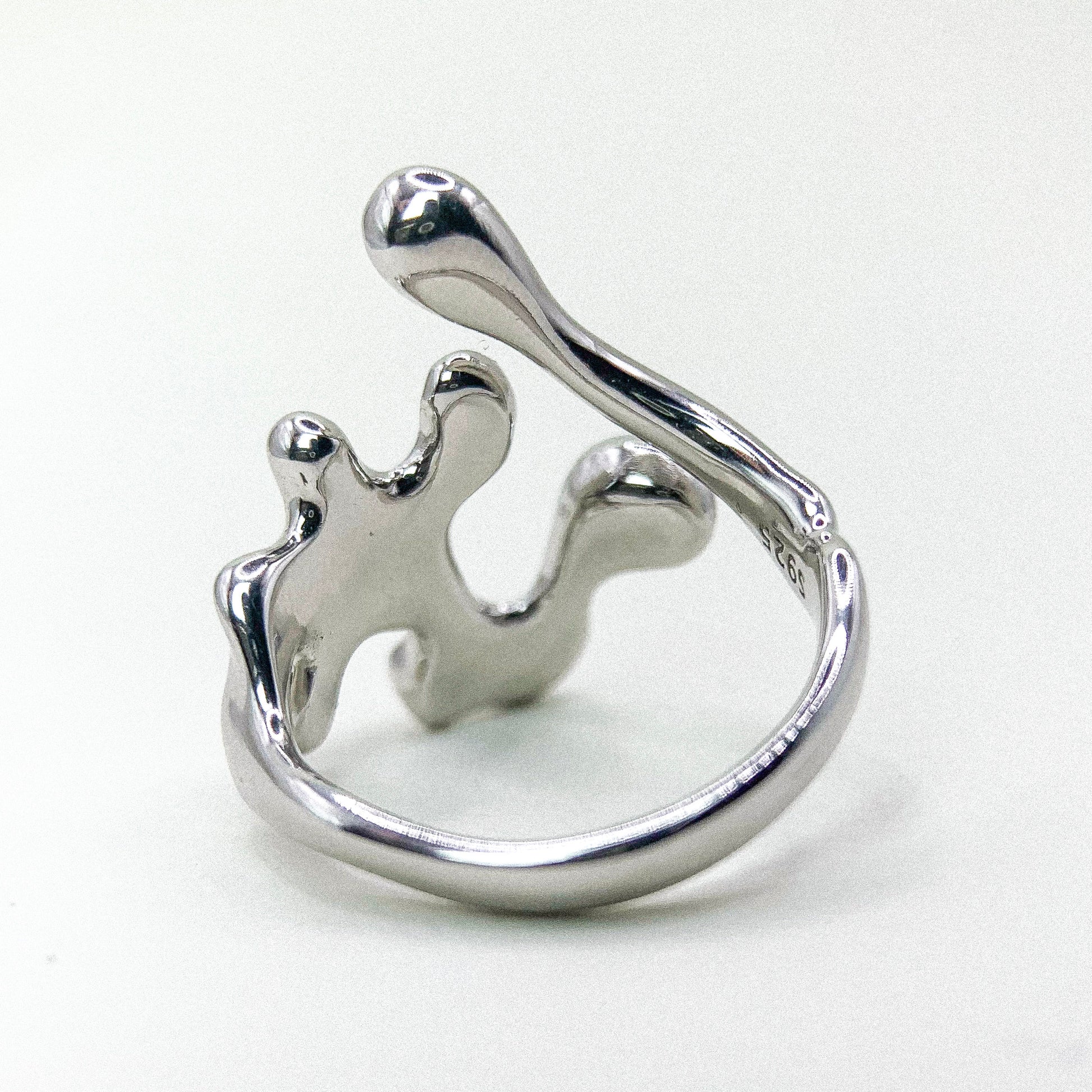 Open Liquid Silver Ring — detail view