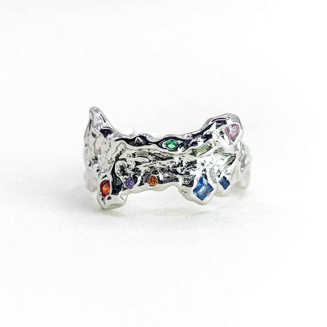 Open Tiny CZ Silver Ring