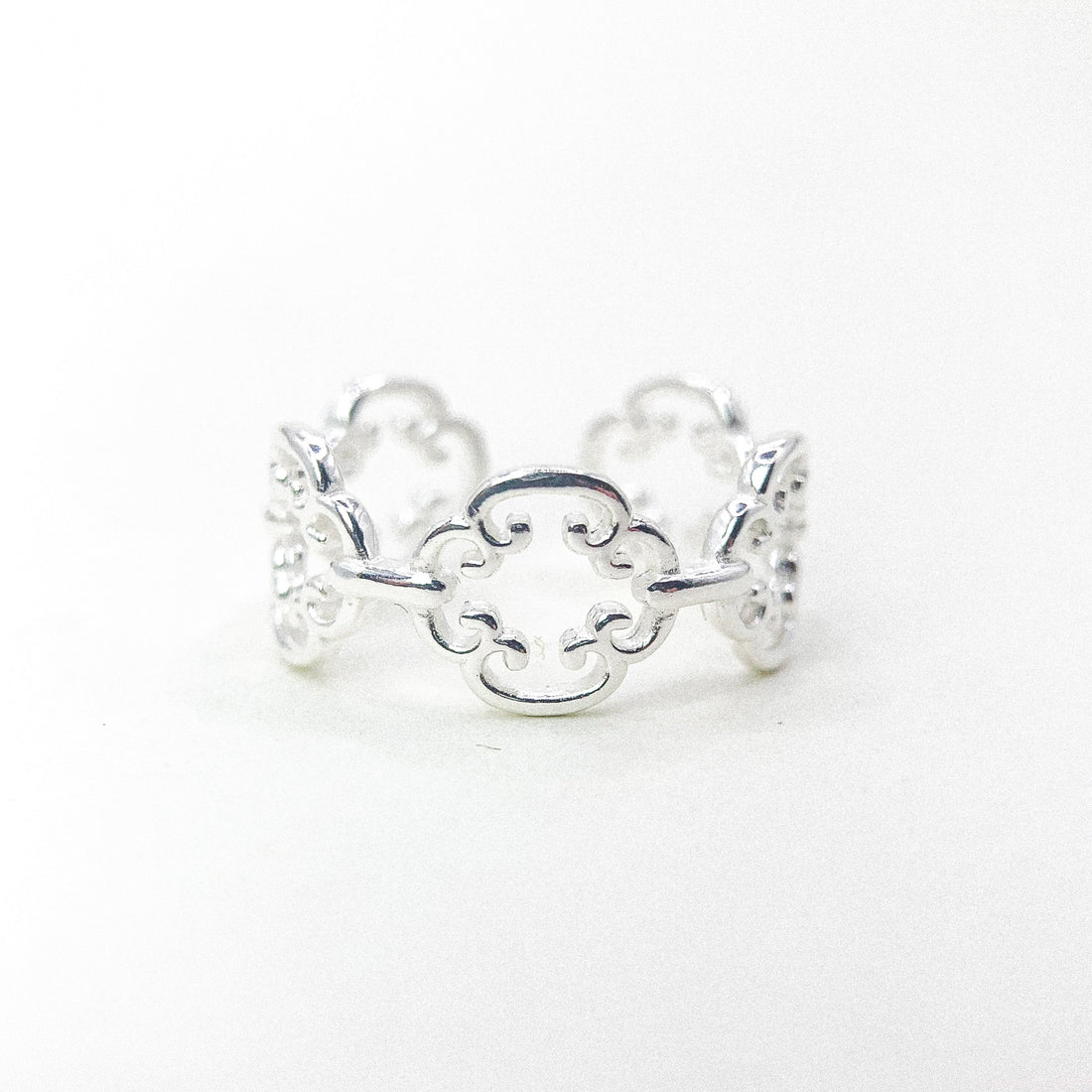 Open Chain Link Silver Ring