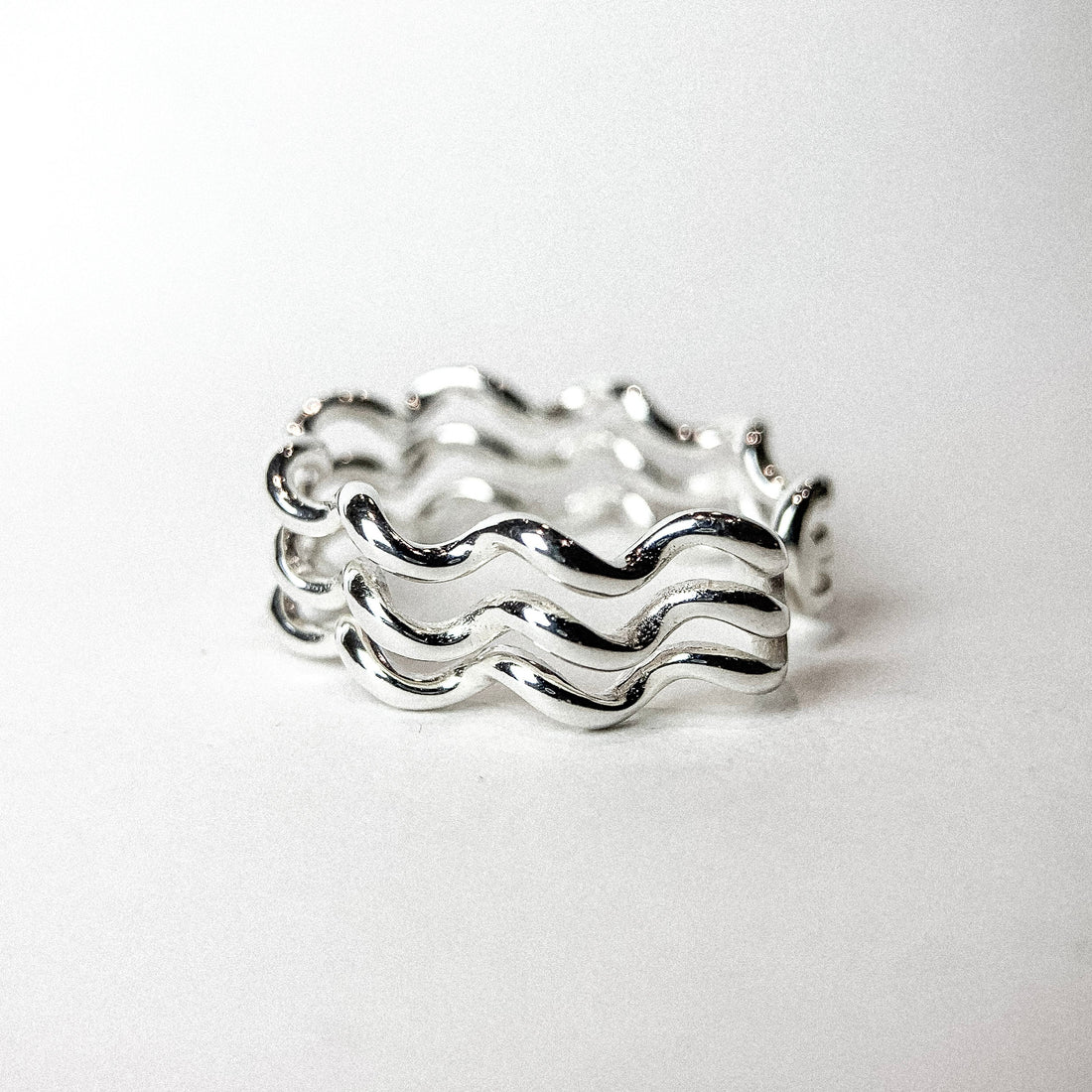 Noodle Triple Line Silver Ring
