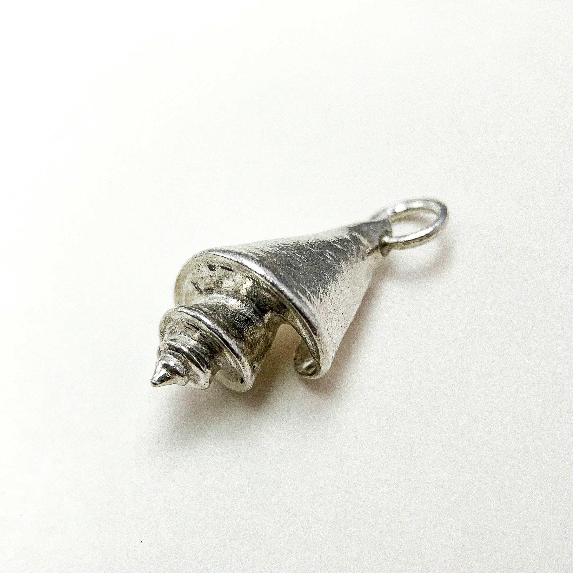 Spiral Shell Silver Pendant — detail view