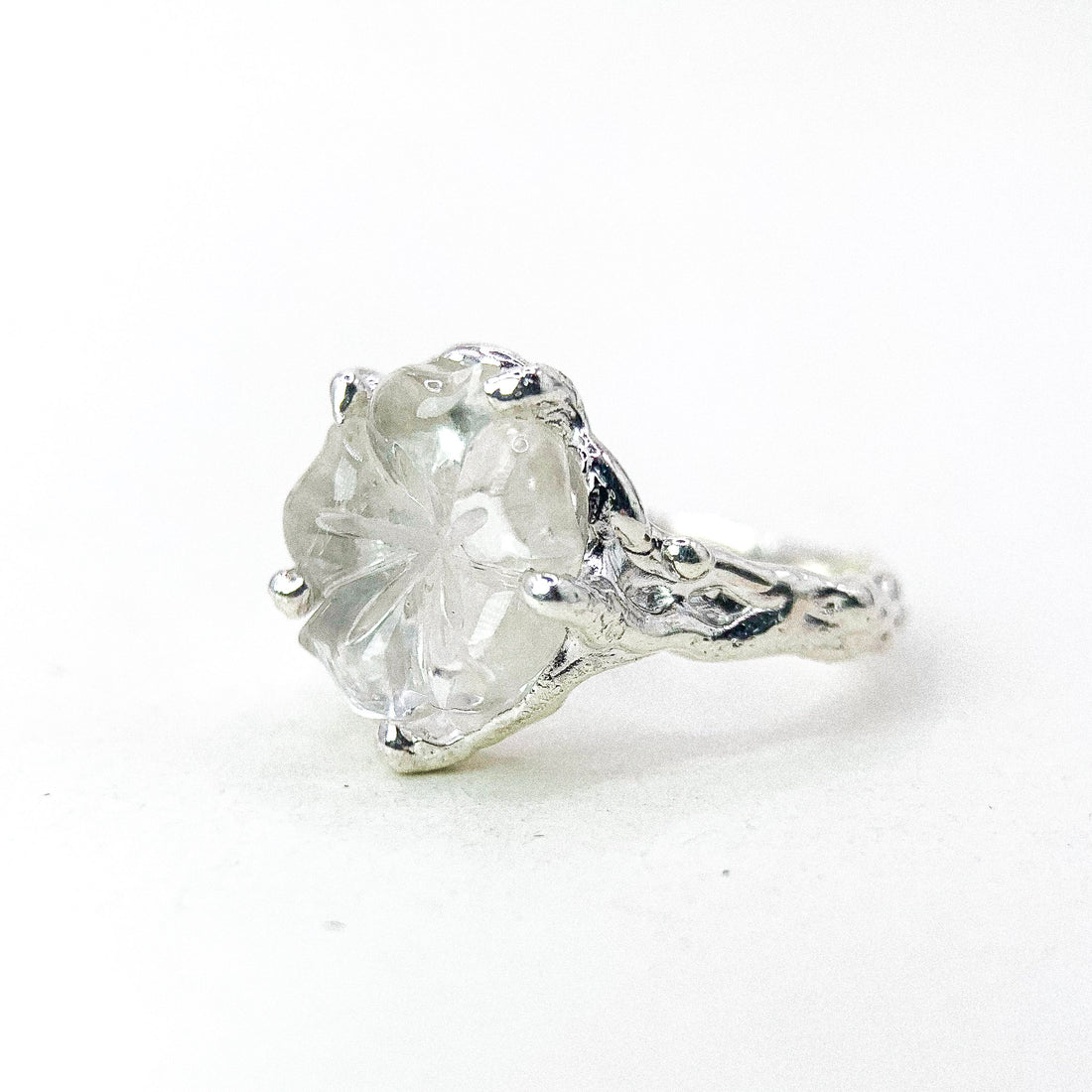 Topaz Flower Silver Ring