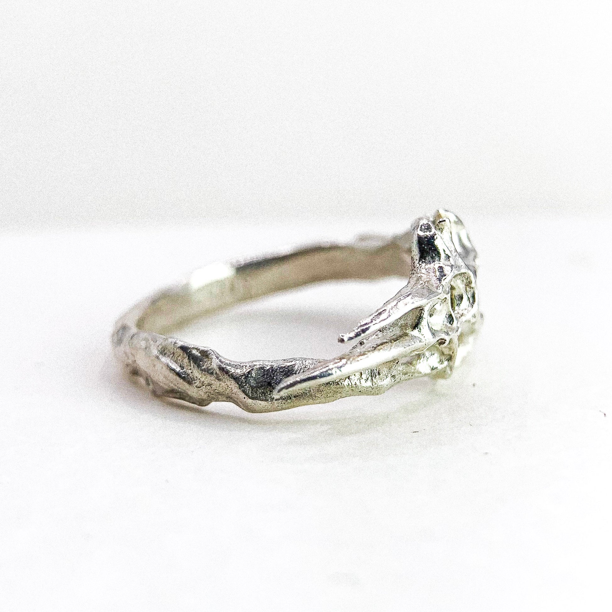 Bone Structure Silver Ring — detail view