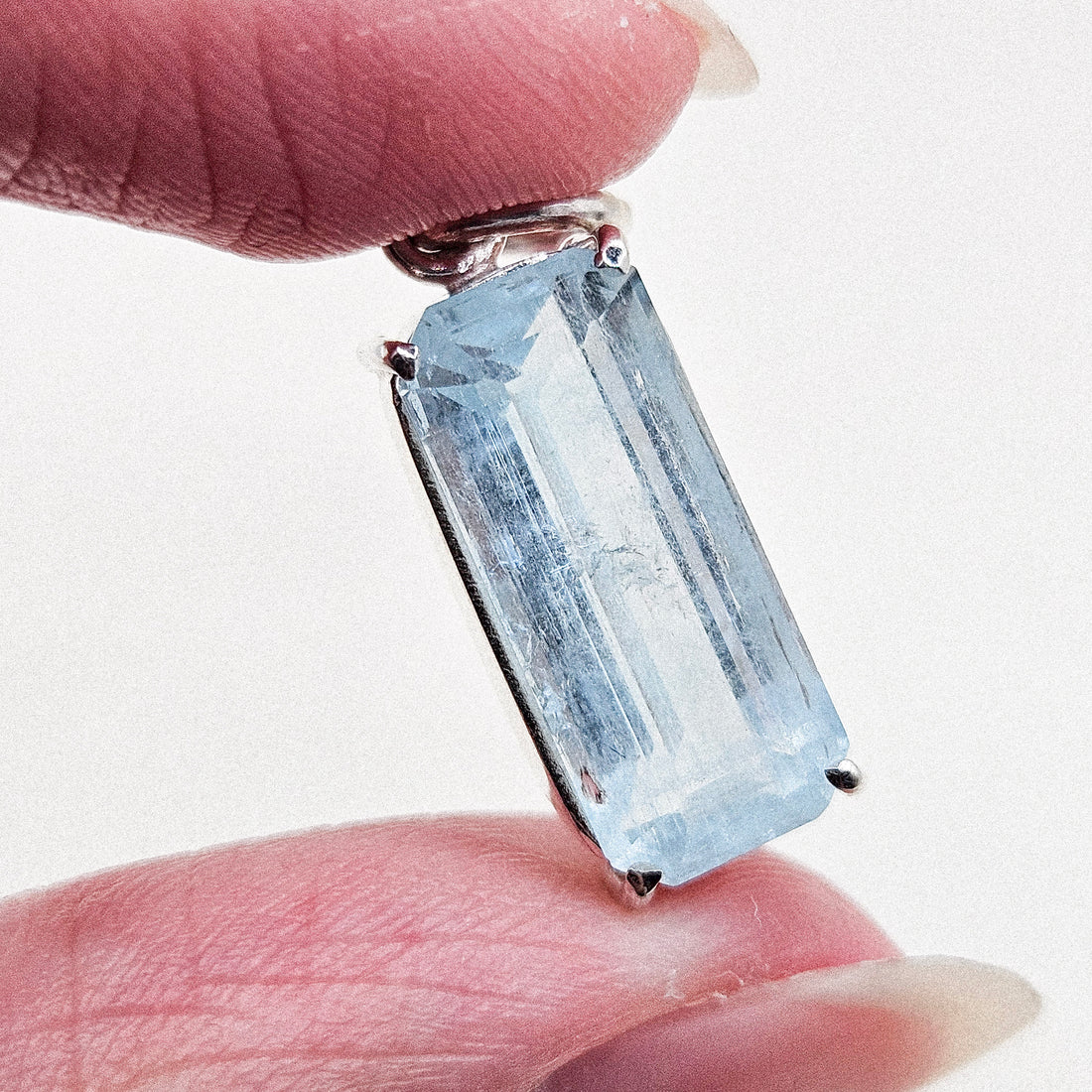 Aquamarine Breeze Drop Silver Pendant