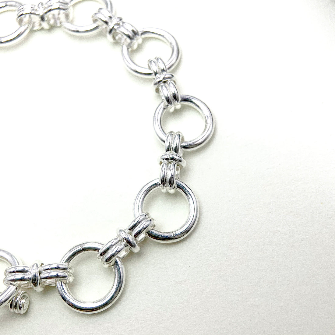 Multi Circle Link Silver Bracelet