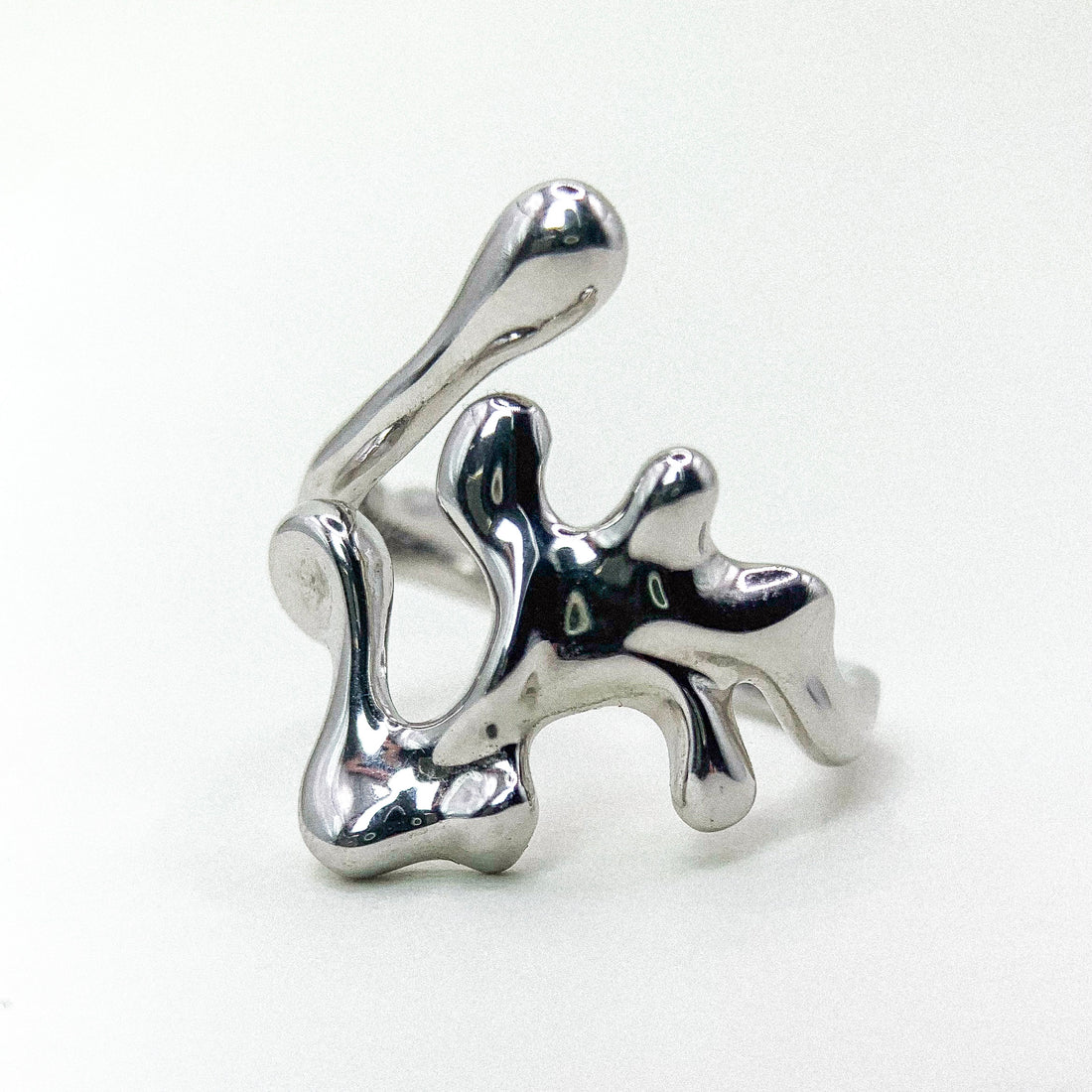 Open Liquid Silver Ring