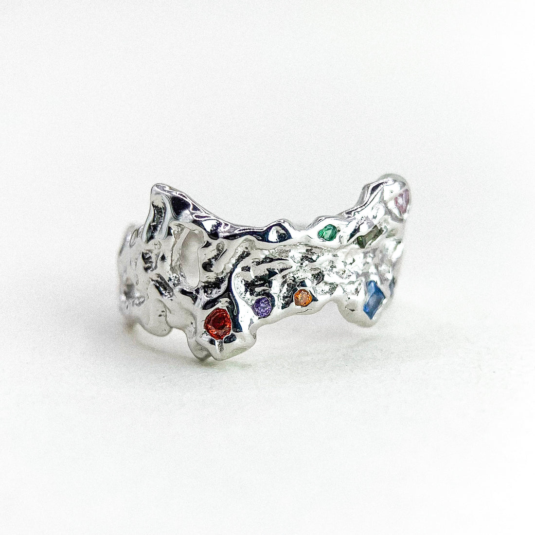 Open Tiny CZ Silver Ring