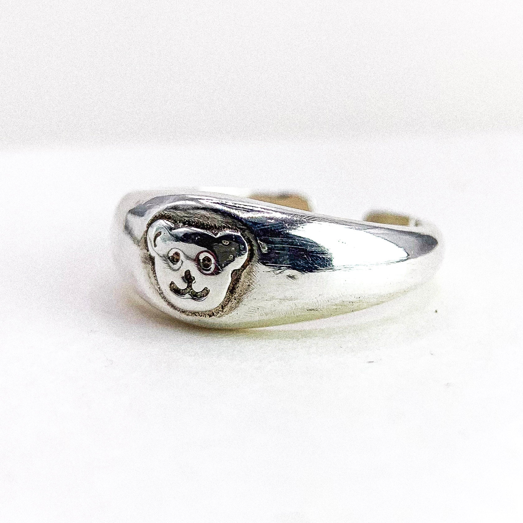 Cute Bear Silver Ring — detail view