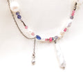 Drop Bar Pearl Silver Necklace — detail view