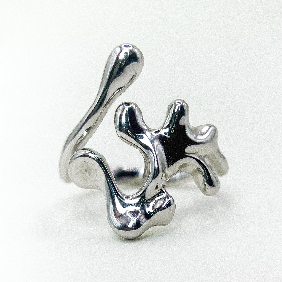 Open Liquid Silver Ring