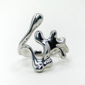 Open Liquid Silver Ring — detail view