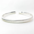 Cat Eye Effect Silver Bangle