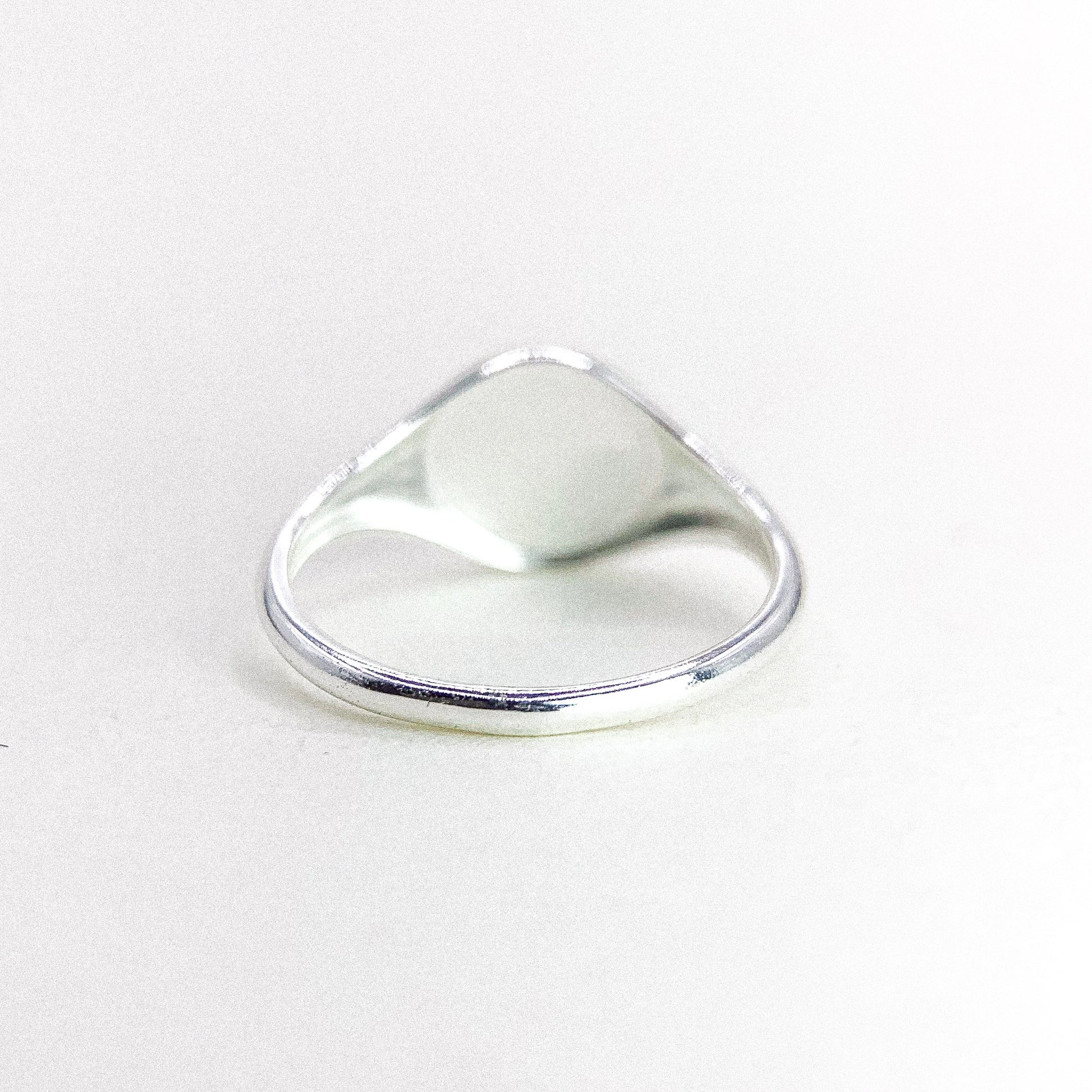Signet Bird Silver Ring — detail view