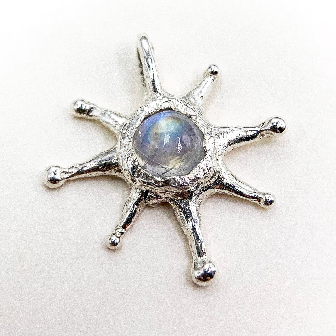Moonstone Sun Silver Pendant