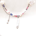 Drop Bar Pearl Silver Necklace — detail view