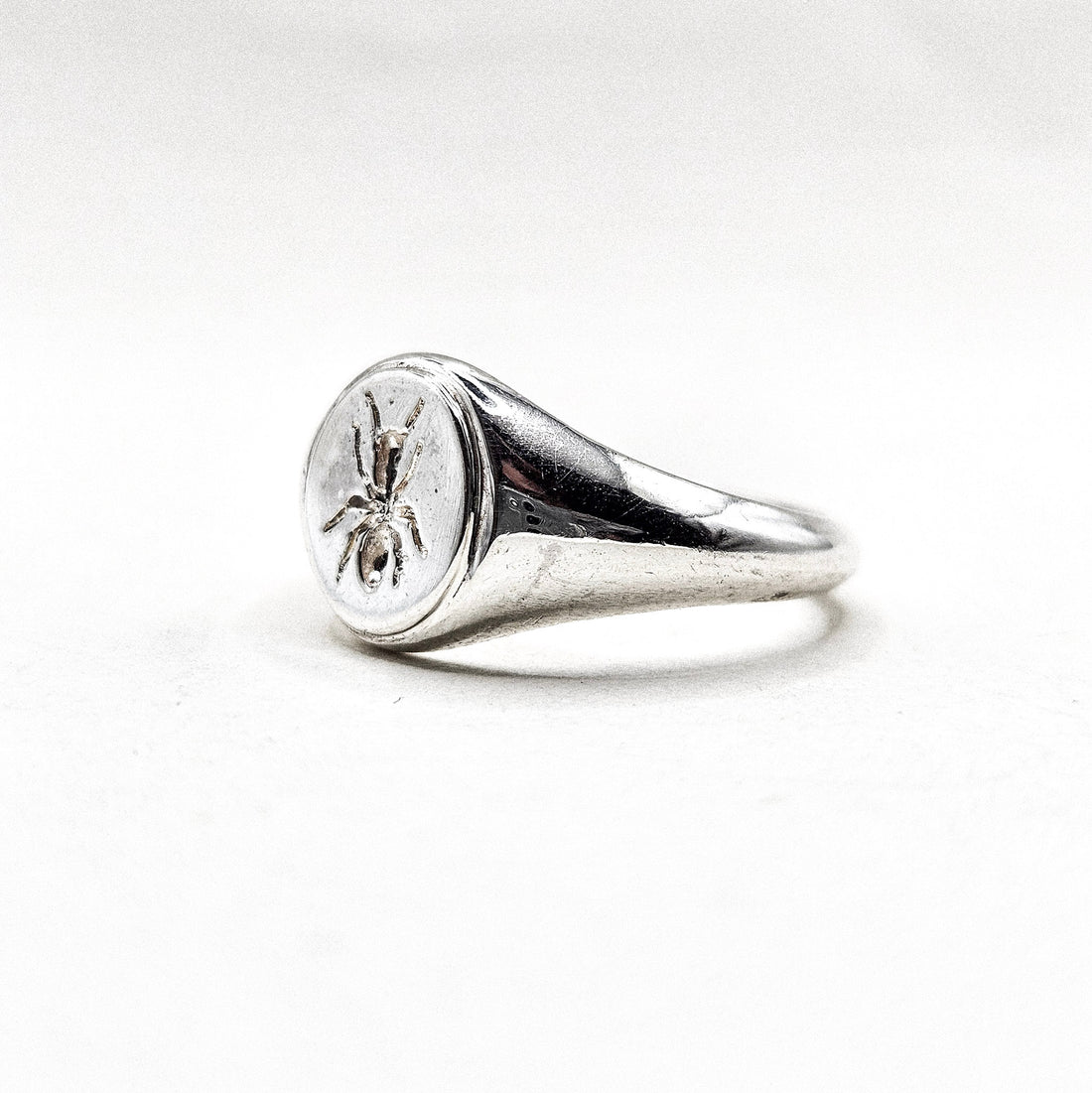 Engraved Animal Signet Silver Ring