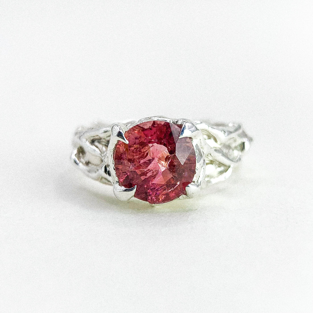 Spinel Thick Band Silver Ring