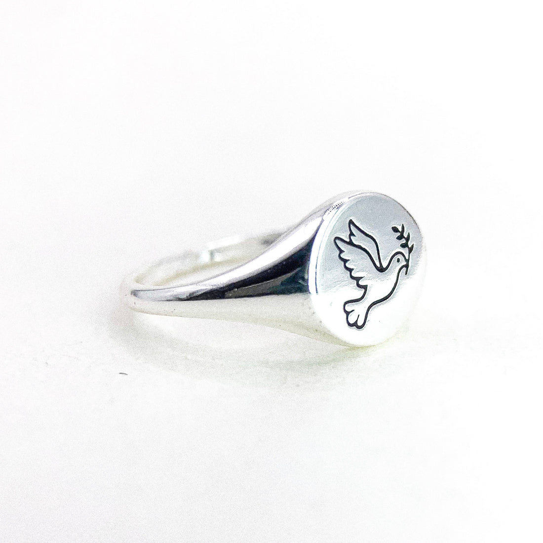 Signet Bird Silver Ring