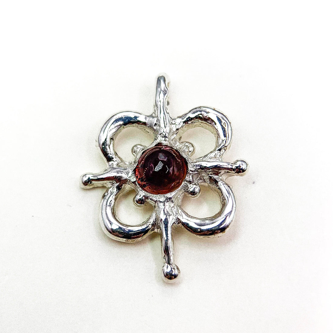 Tourmaline Flower Silver Pendant