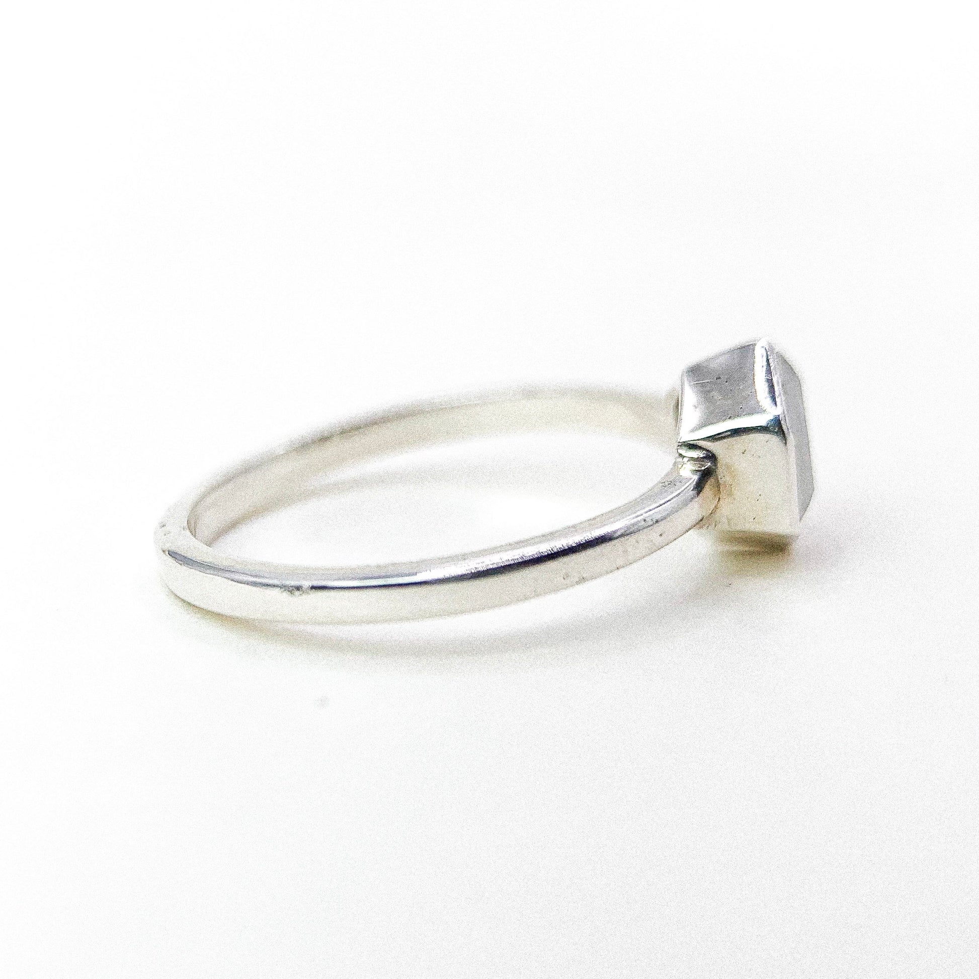 Moonstone Silver Ring — detail view