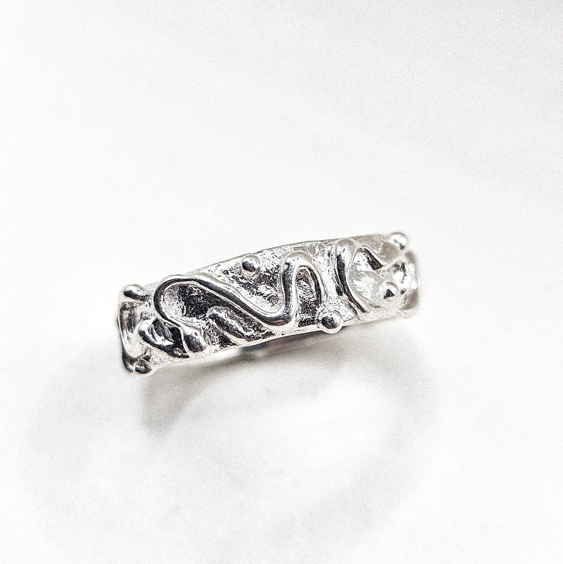 Vine Texture Silver Ring