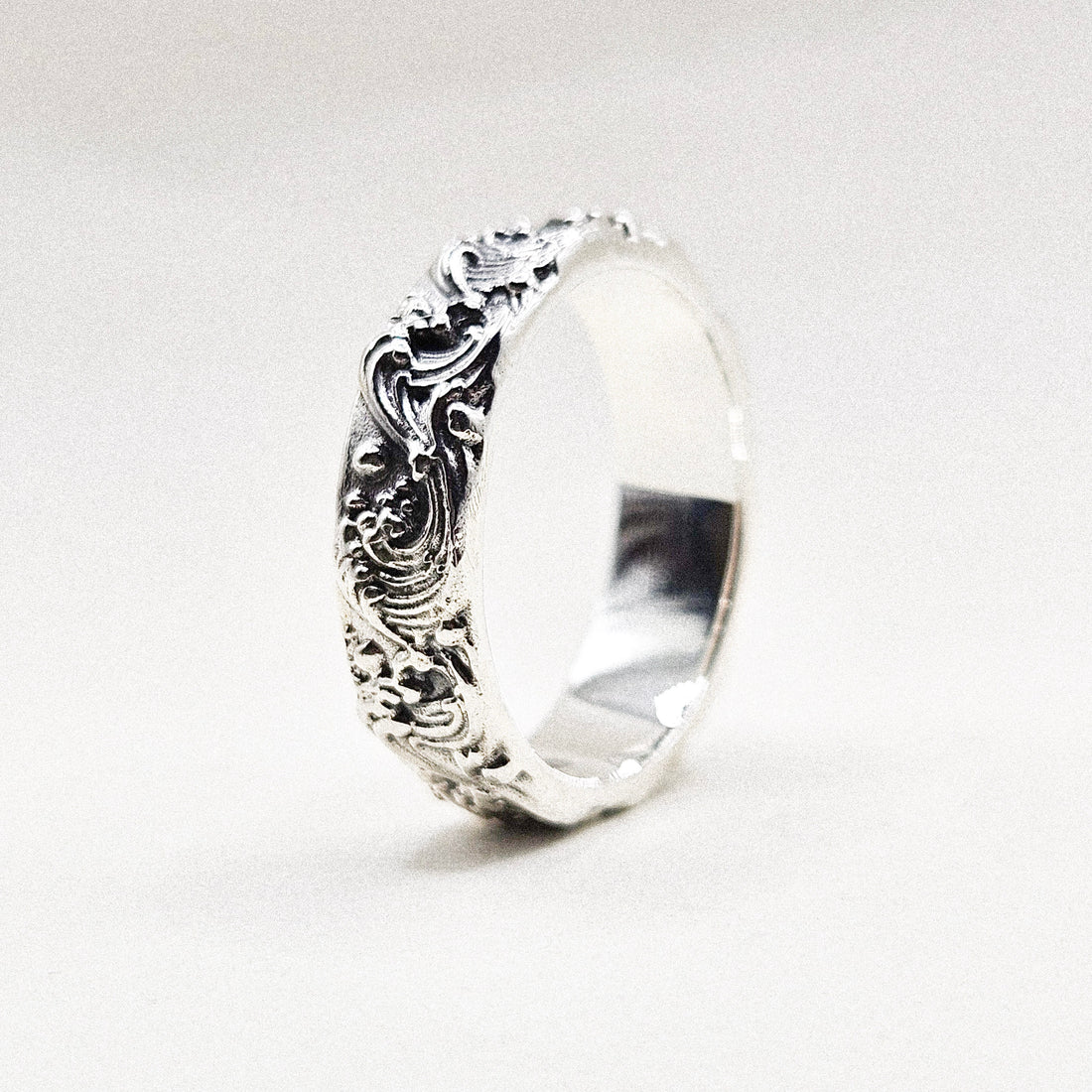 Wave Band Silver Ring