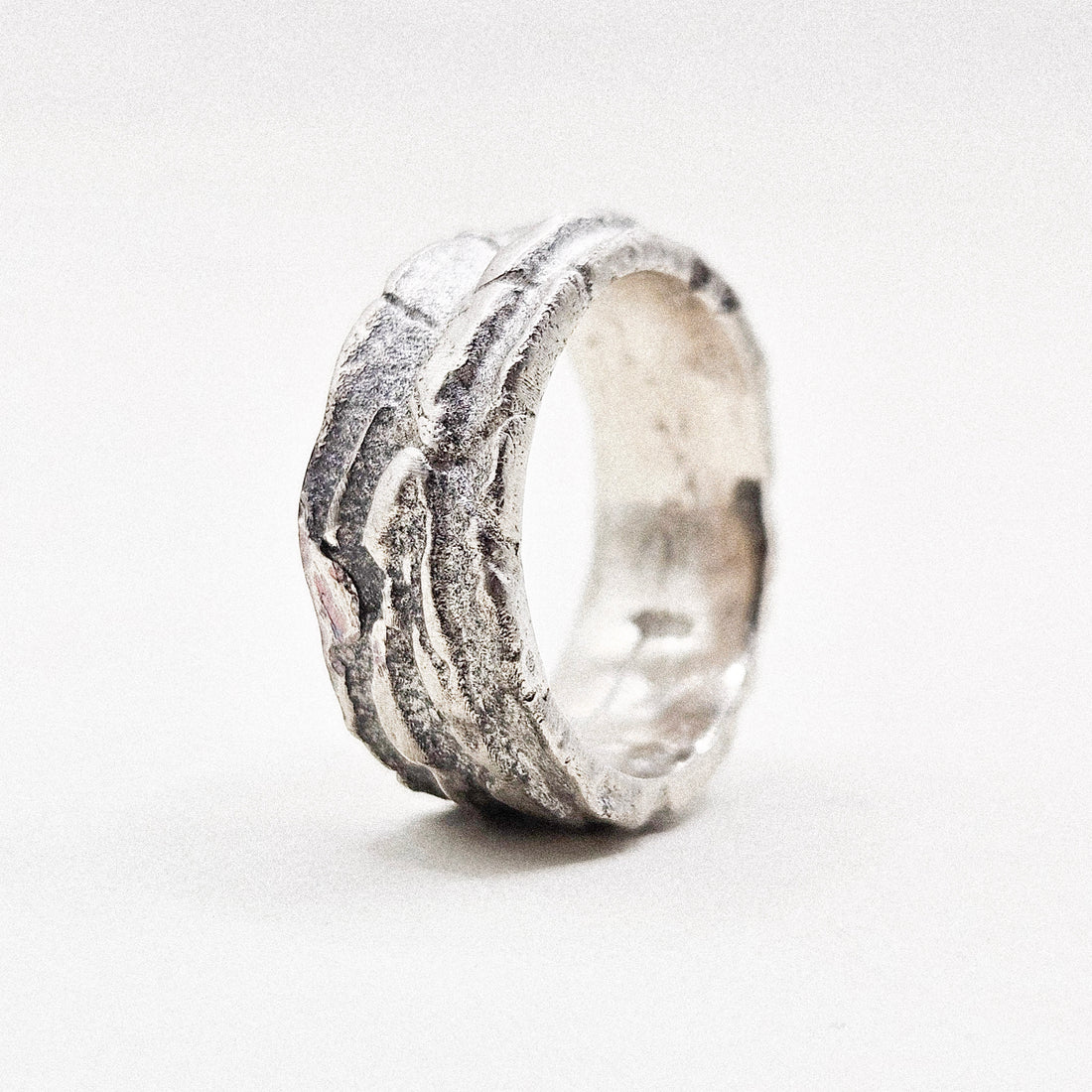 Textured Parchment Silver Ring