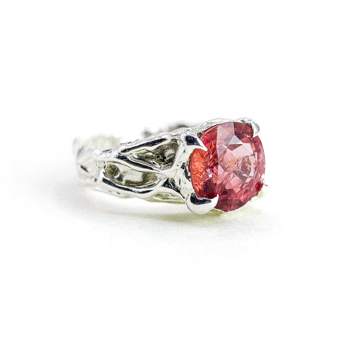Spinel Thick Band Silver Ring