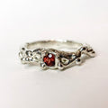 Garnet Silver Ring — detail view