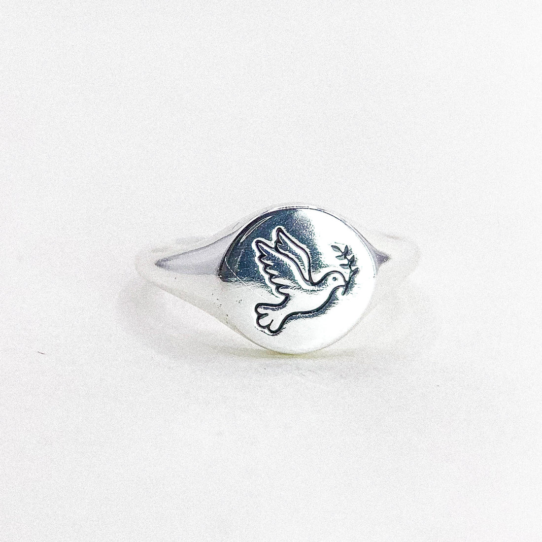 Signet Bird Silver Ring